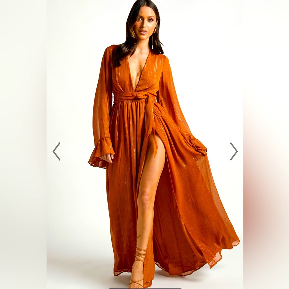 ShowPo Dangerous Woman Maxi Dress in Rust